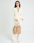 NIESEN | Beuteltasche cappuccino beige/gold - full body
