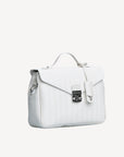 MARLY | Umhängetasche snow white/silber - seitlich