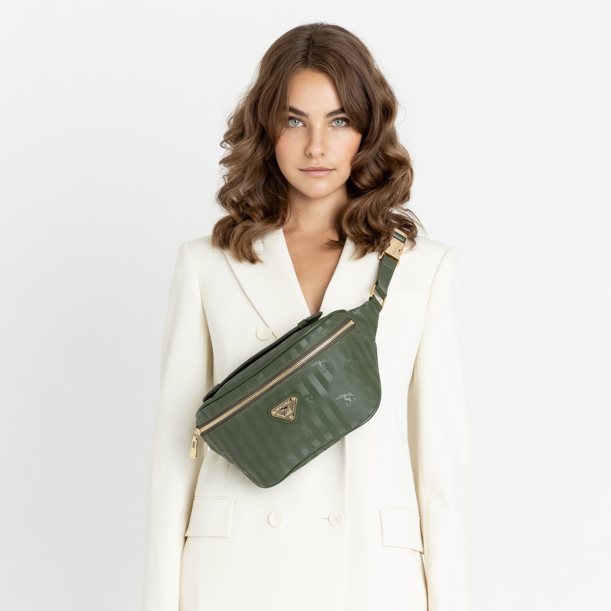 BRIENZ | Sac ceinture vert olive/or