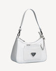 CASTIEL| Schultertasche snow weiss/silber - seitlich
