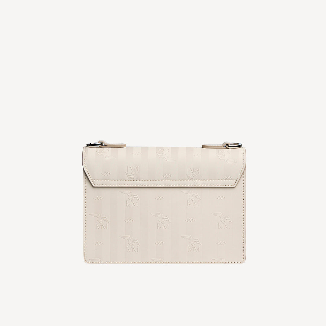 URSY | Sac bandoulière perle/argent