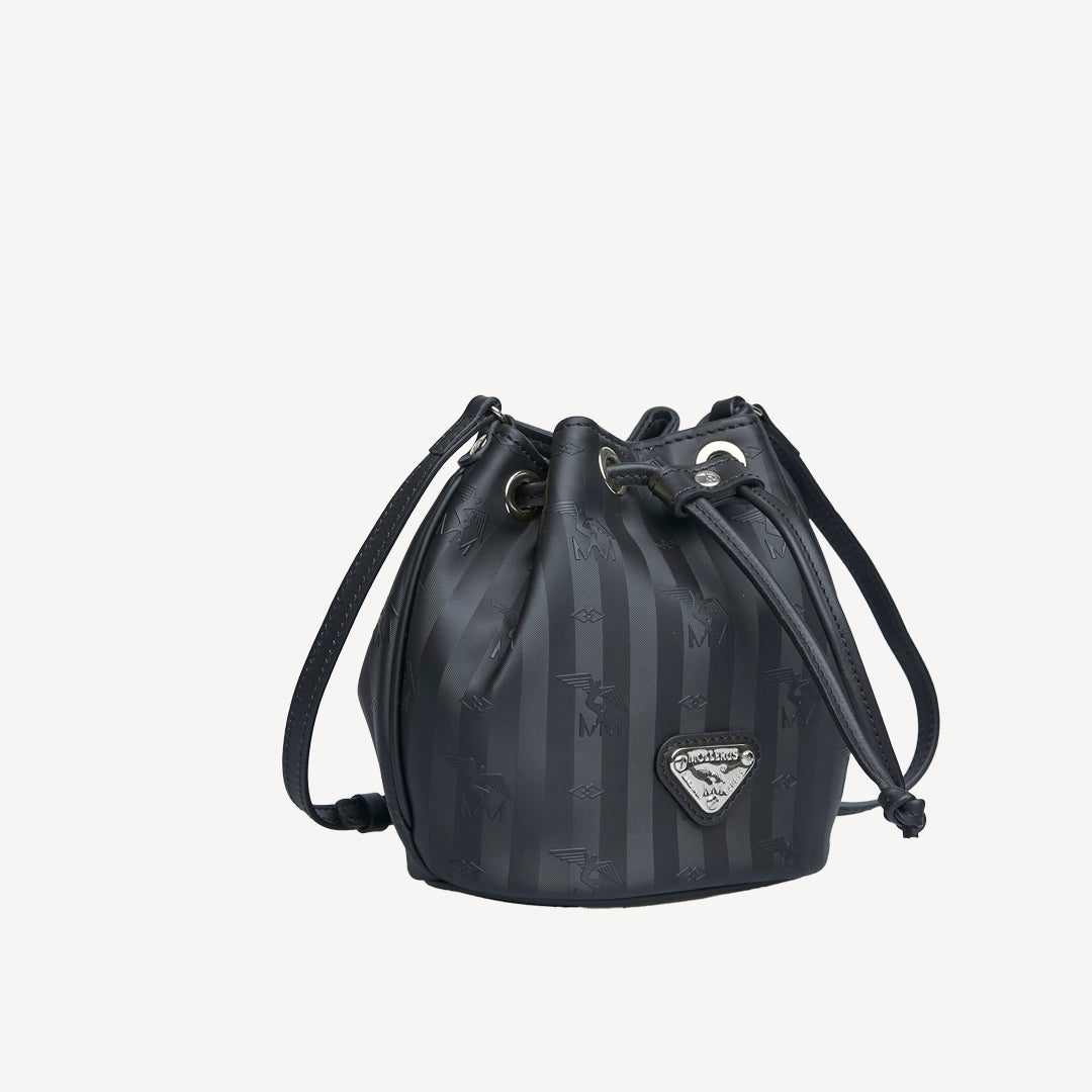 VERBIER | Beuteltasche klein schwarz/silber - seitlich
