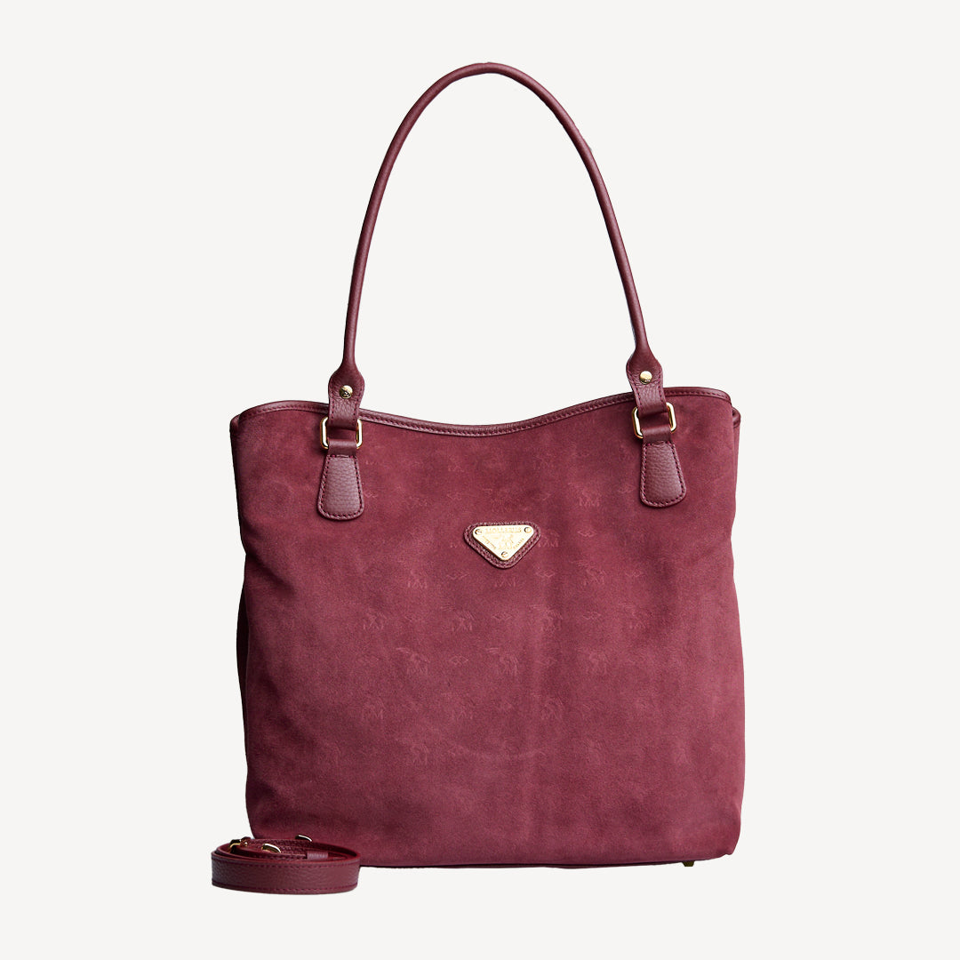 INDIAN SUMMER | Shopper Velours antique rot/gold - frontal