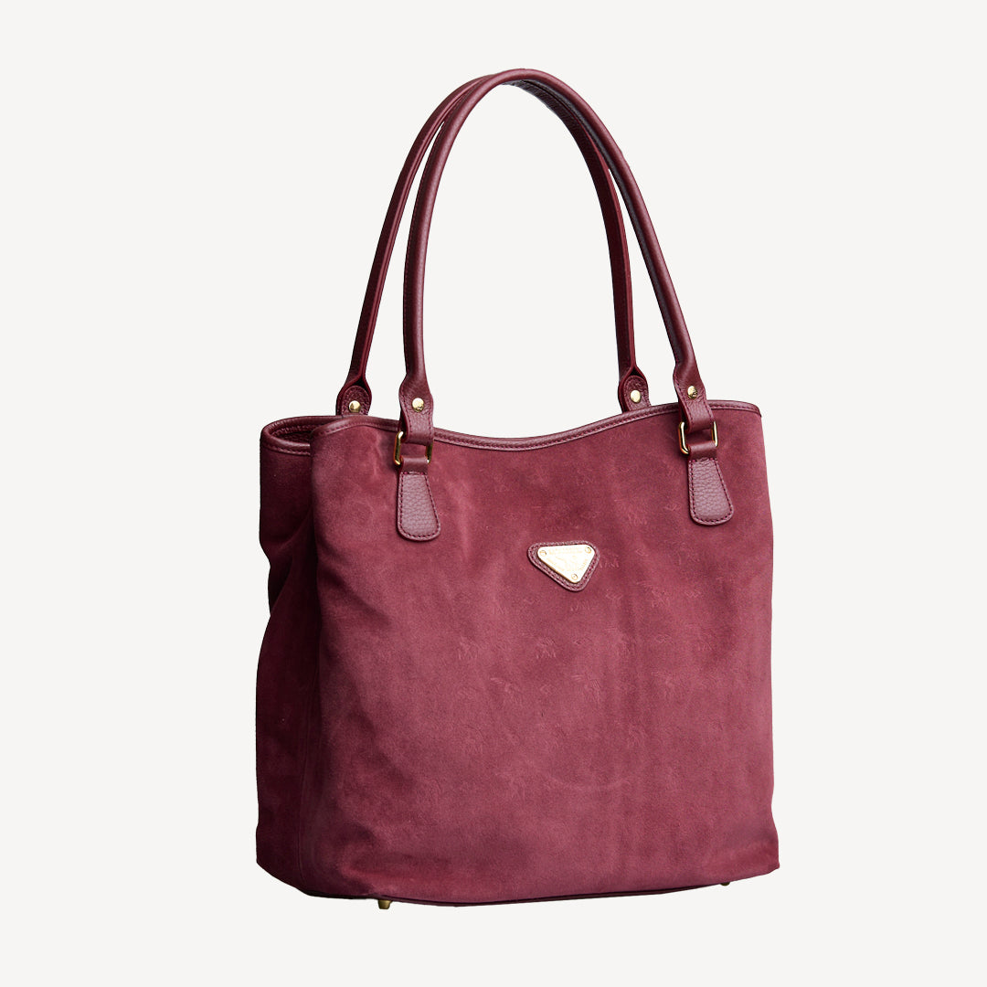 INDIAN SUMMER | Shopper Velours antique rot/gold - seitlich