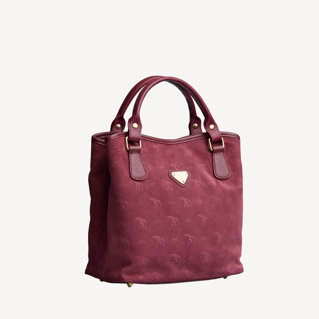 INDIAN SUMMER MINI | Shopper Velours antique rot/gold - seitlich