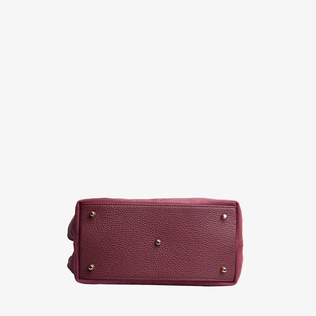INDIAN SUMMER MINI | Shopper Velours antique rot/gold - von unten