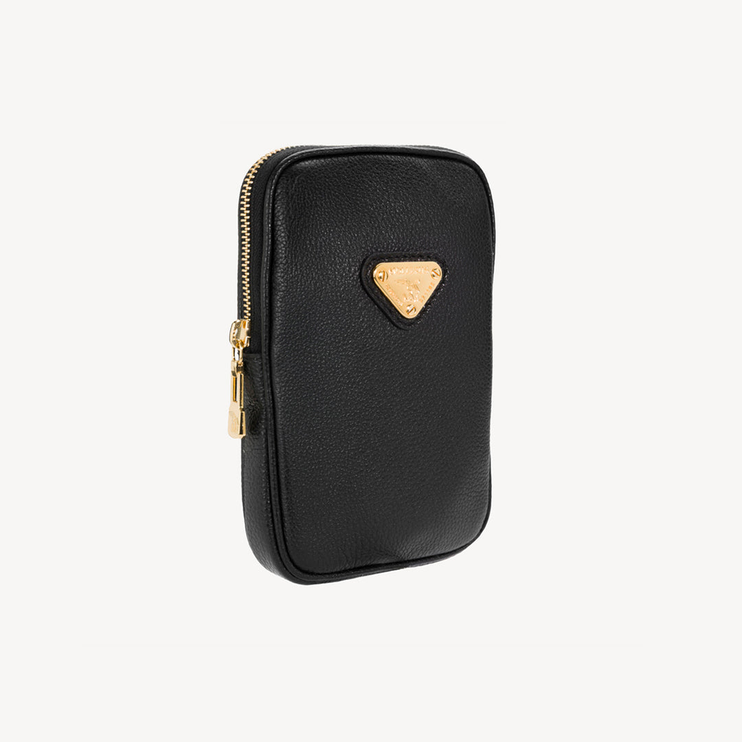 WILDHORN | Handyportemonnaie Kalbsleder schwarz/gold - seitlich