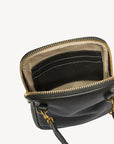 WILDHORN | Handyportemonnaie Kalbsleder schwarz/gold - von oben