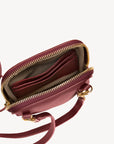 WILDHORN | Handyportemonnaie Kalbsleder antique rot/gold - offen