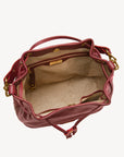 NIESEN | Beuteltasche kalbsleder antique rot/gold - oben