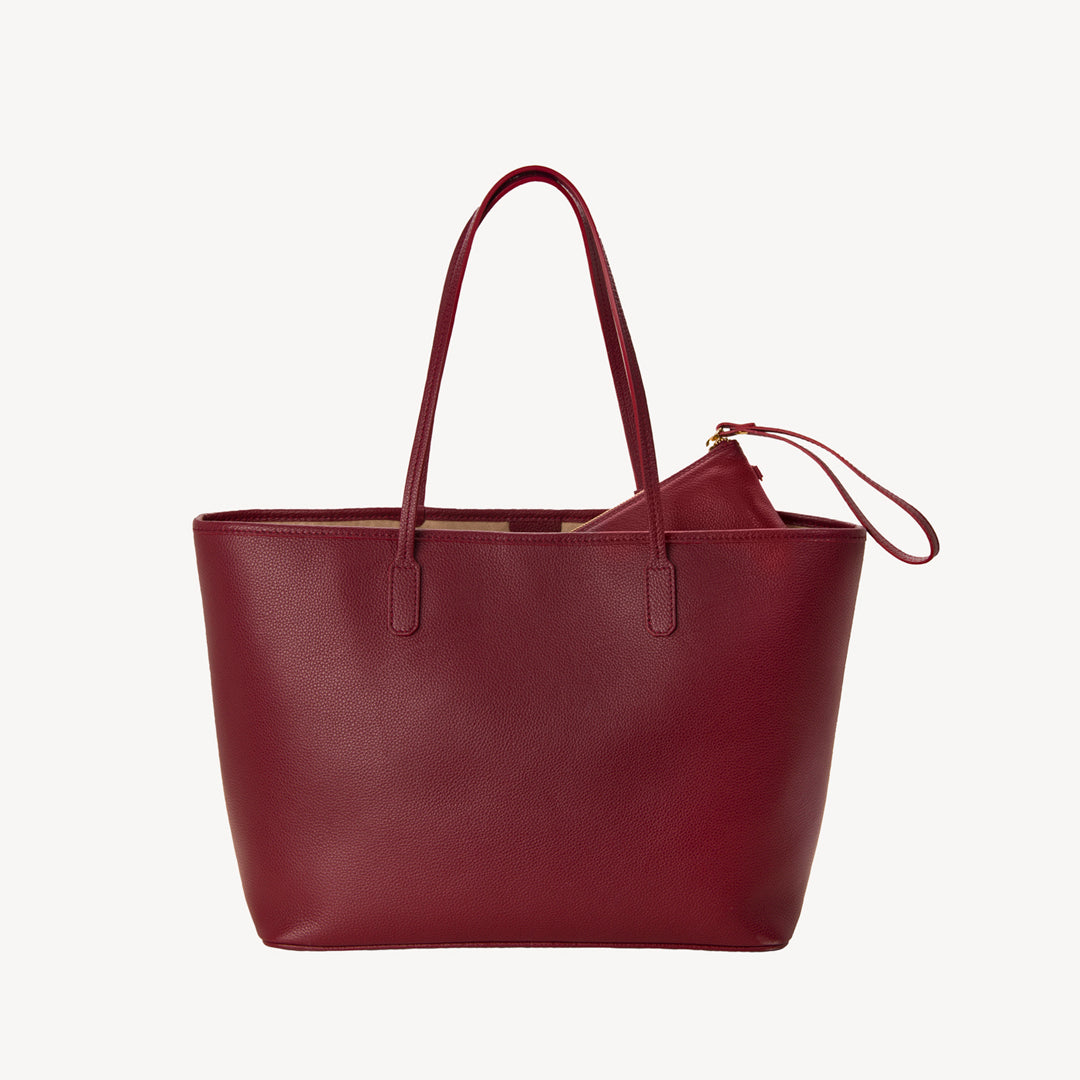BERN | Shopper Kabsleder antik rot/gold - hinten