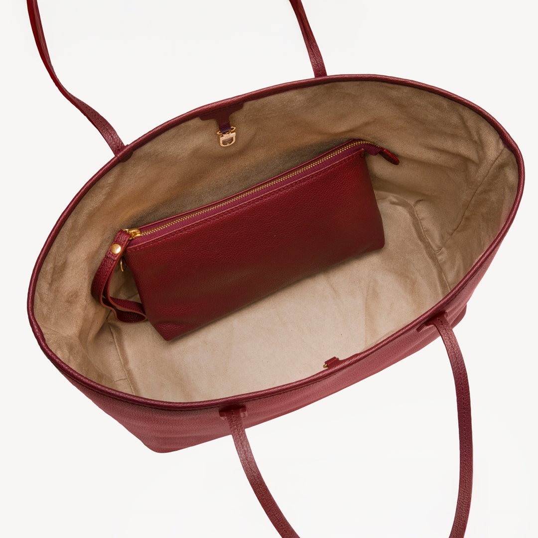BERN | Shopper Kabsleder antik rot/gold - offen