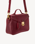 MARLY | Umhängetasche Kalbsleder antik rot/gold - seitlich