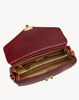 MARLY | Umhängetasche Kalbsleder antik rot/gold - offen