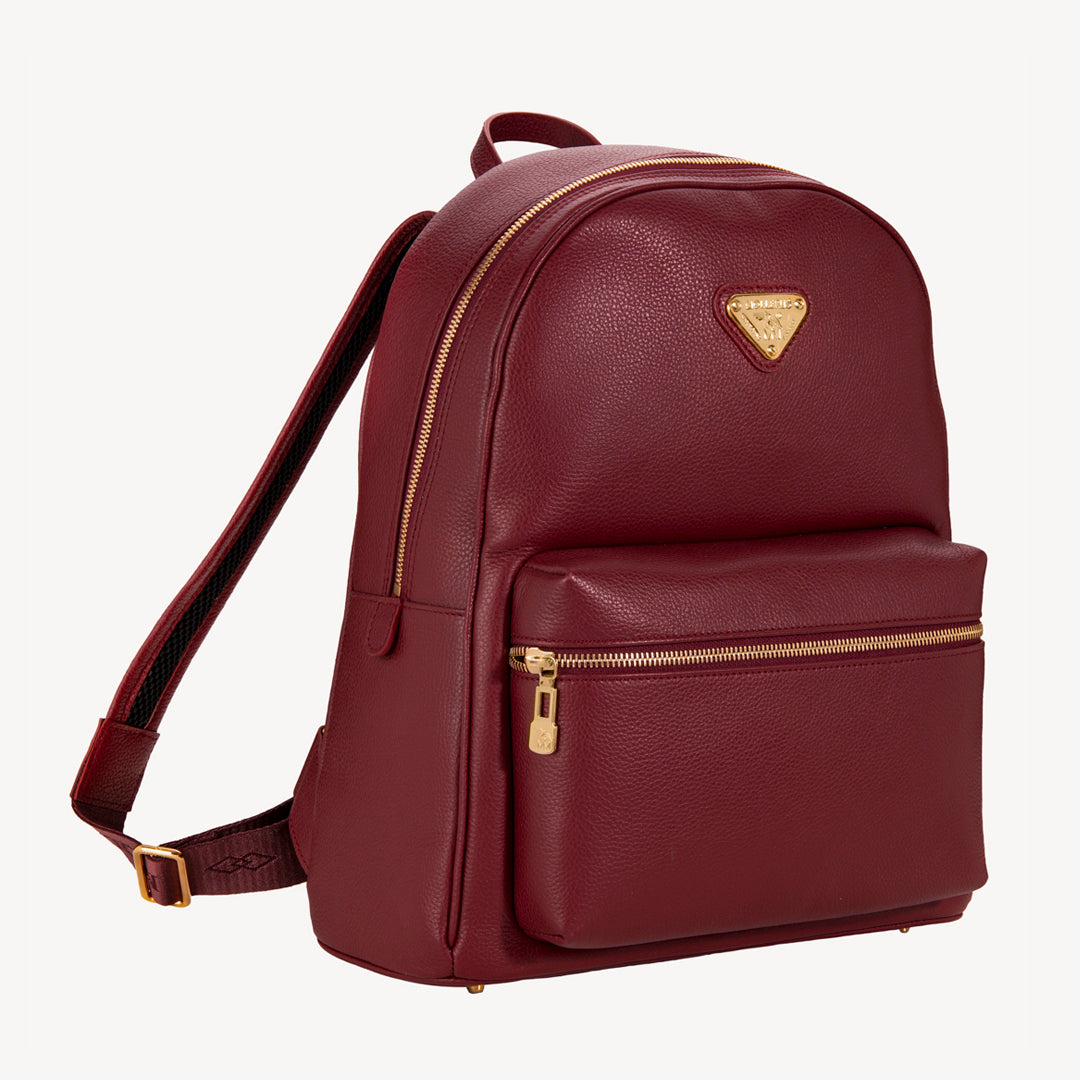 GLARUS | Rucksack Kalbsleder antik rot/gold - seitlich