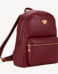 GLARUS | Rucksack Kalbsleder antik rot/gold - seitlich