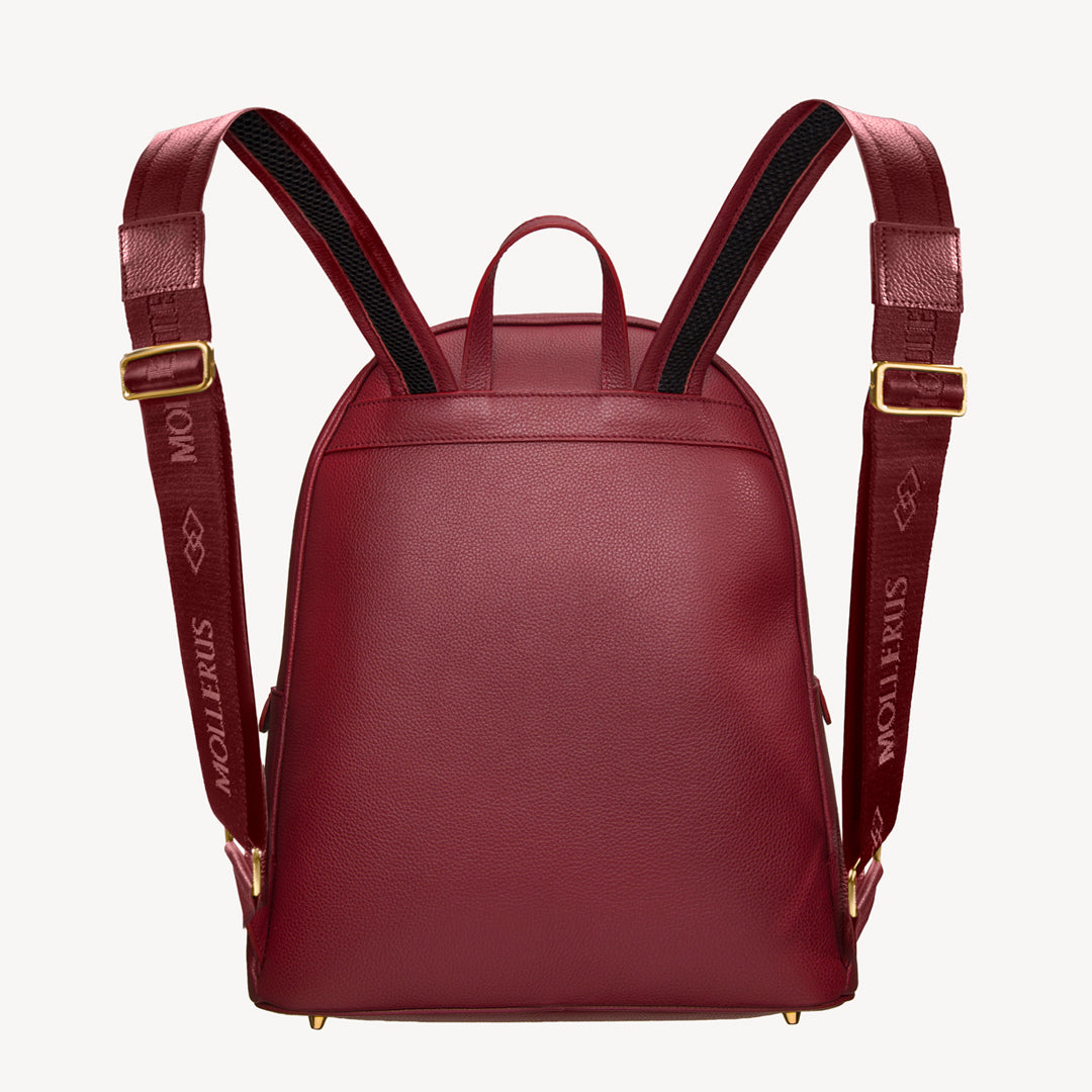 GLARUS | Rucksack Kalbsleder antik rot/gold - hinten