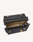 URSY | Umhängetasche Kalbsleder schwarz/gold - von oben