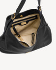 MENDRISIO | Umhängetasche Kalbsleder classic schwarz/gold - oben