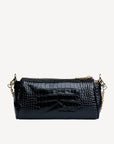 ANDEER | Clutch Croco schwarz/gold - von hinten