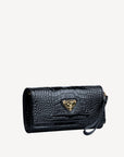 FRESENS | Pochette Croco nero/oro - laterale
