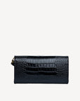 FRESENS | Clutch Croco schwarz/gold - von hinten