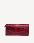 FRESENS | Clutch Croco antique rot/gold - von hinten