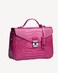 MARLY | Umhängetasche Croco blush pink/silber - seitlich