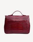 MARLY | Umhängetasche Croco antique rot/gold - von hinten
