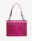 FEY | Schultertasche Croco blush pink/silber VON HINTEN