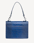 FEY | Schultertasche Croco sapphire blau/silber - von hinten