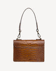 URSY | Borsa a tracolla Croco honey marrone/oro - vista posteriore