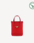 POMY | Shopper in pelle di mela/rosso/oro - fronte