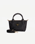 VALS | Umhängetasche Nylon classic schwarz/gold - frontal