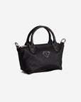 VALS | Umhängetasche Nylon classic schwarz/silber - seiltich