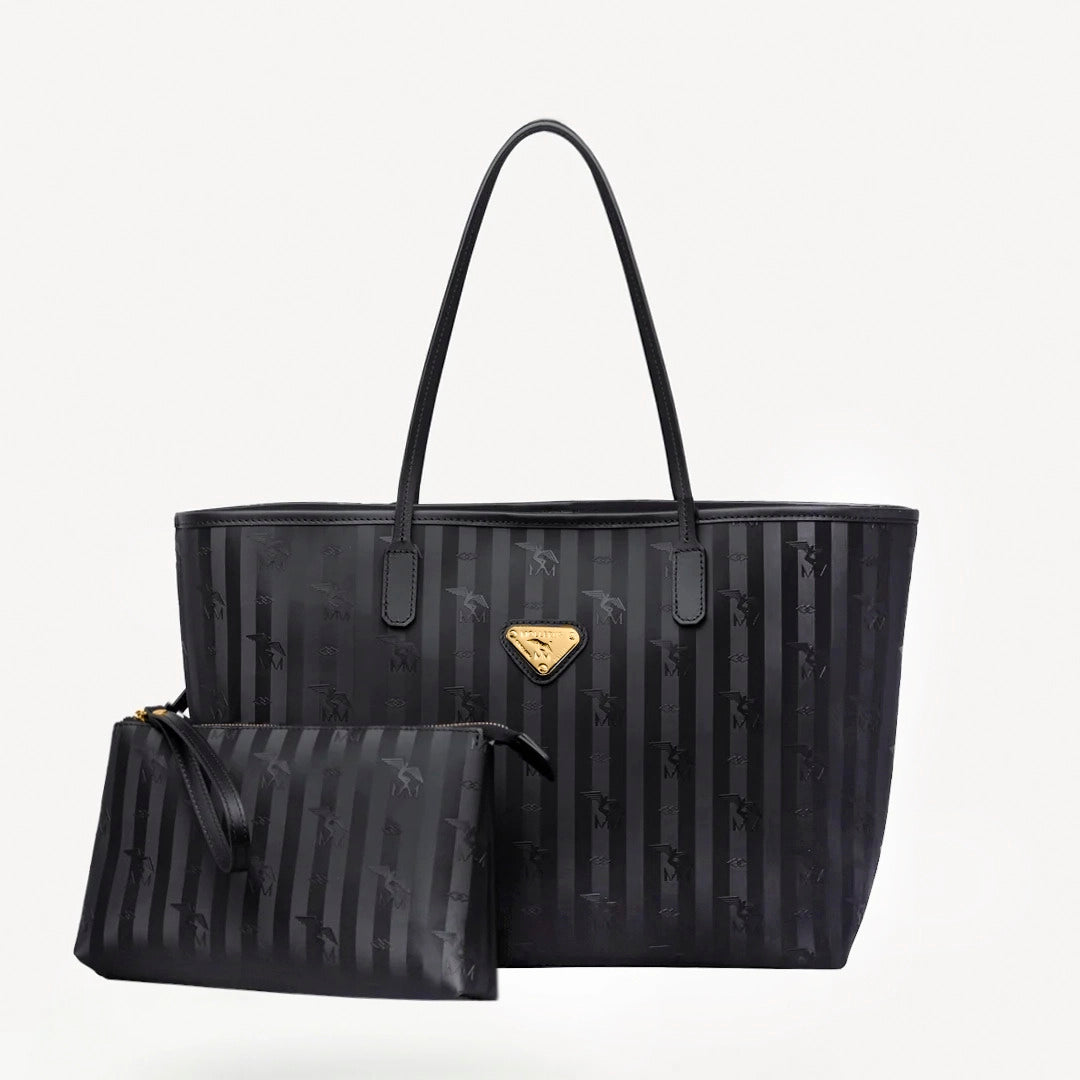 BERN | Shopper classic schwarz/gold VON VORNE