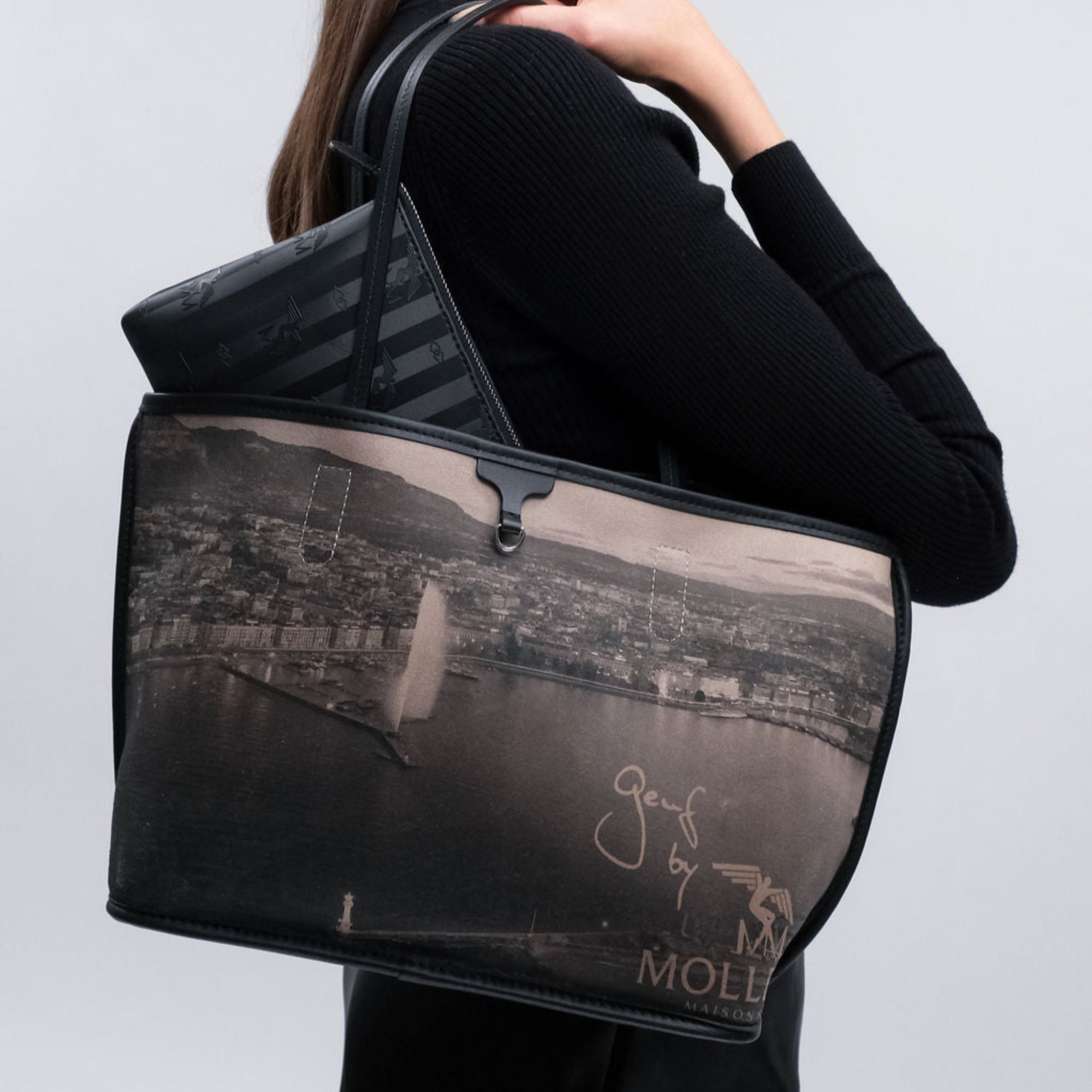 GENÈVE | Sac cabas City Classic, noir/doré