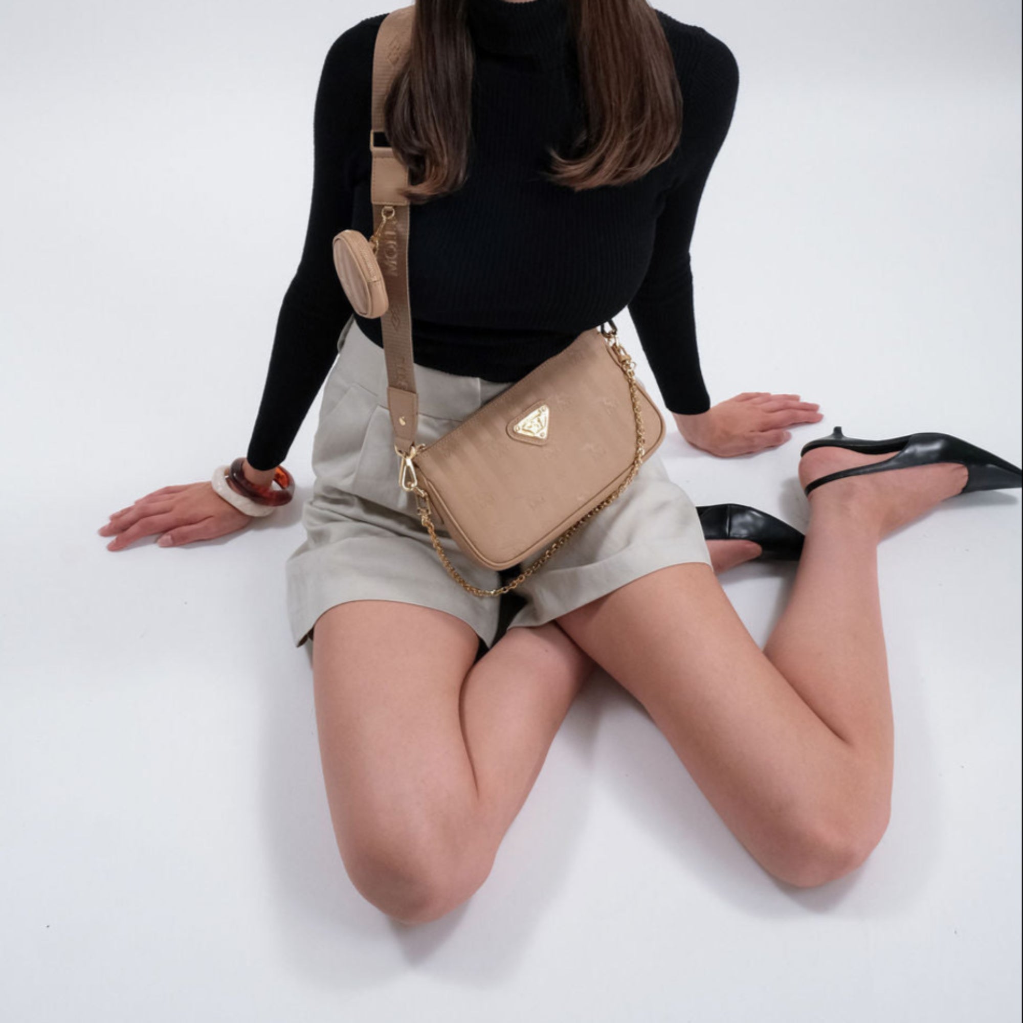 ZELL | Sac bandoulière beige cappuccino/doré