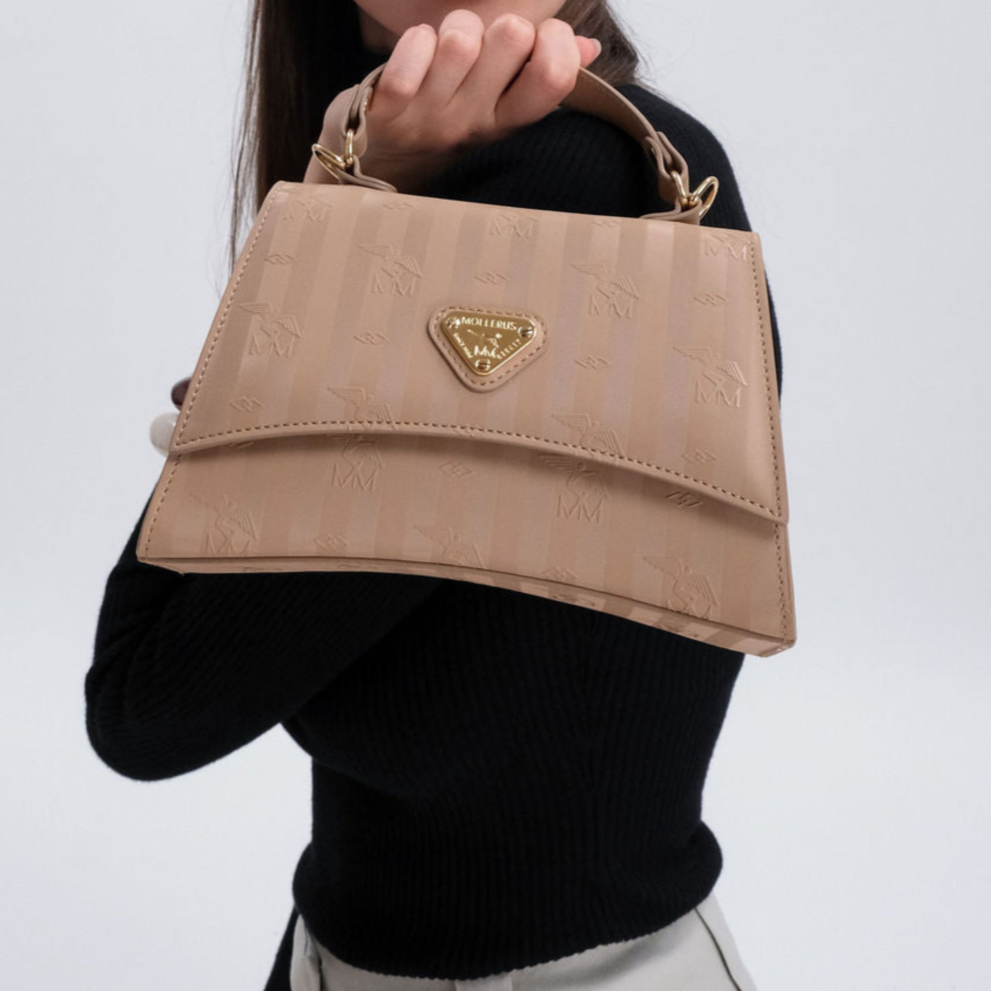 ROMONT | Sac bandoulière beige cappuccino/doré