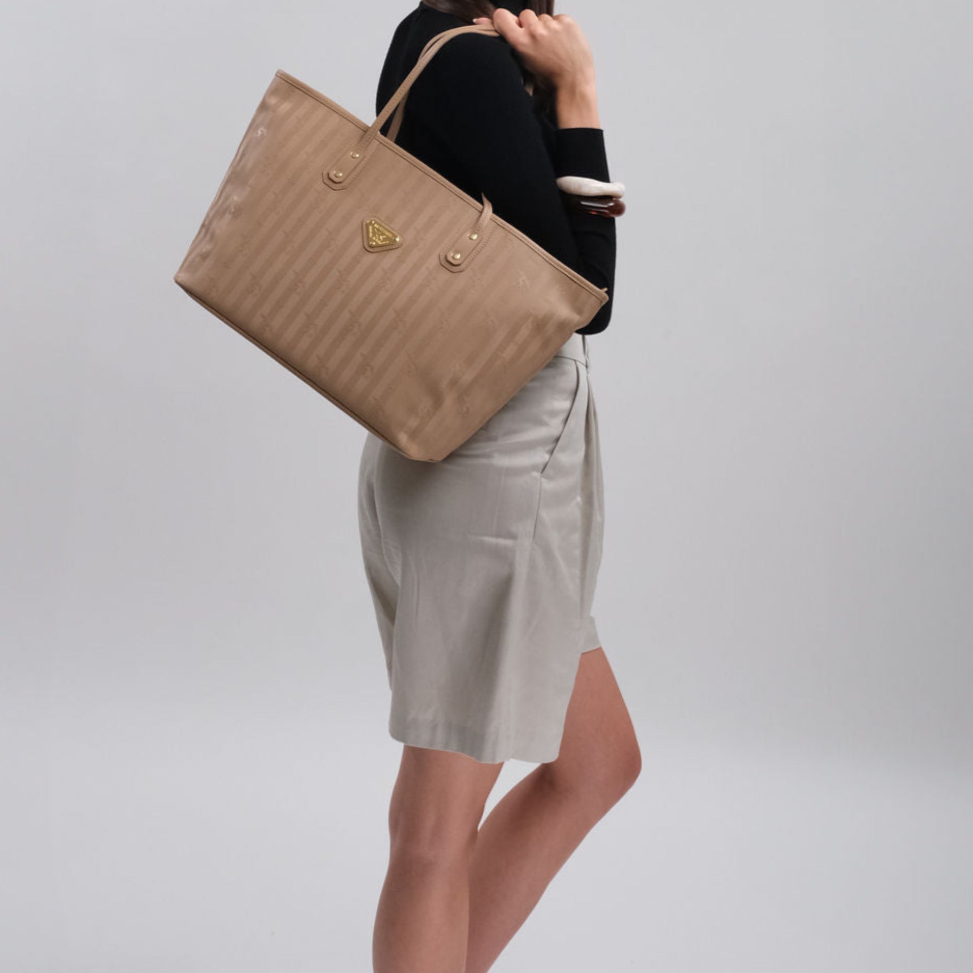 WINTERTHUR | Sac cabas zippé beige cappuccino/doré