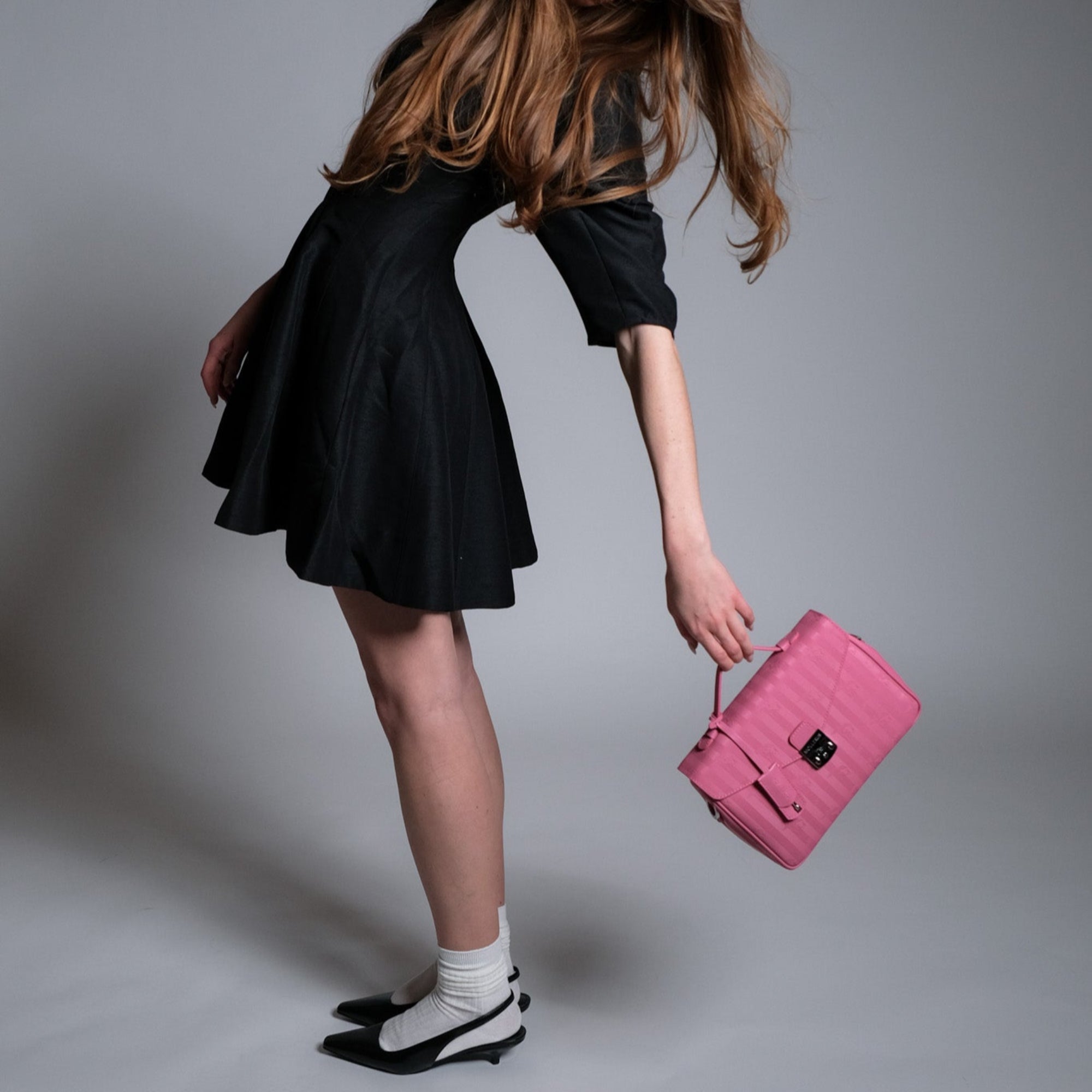 MARLY | Sac bandoulière rose bulle/argent
