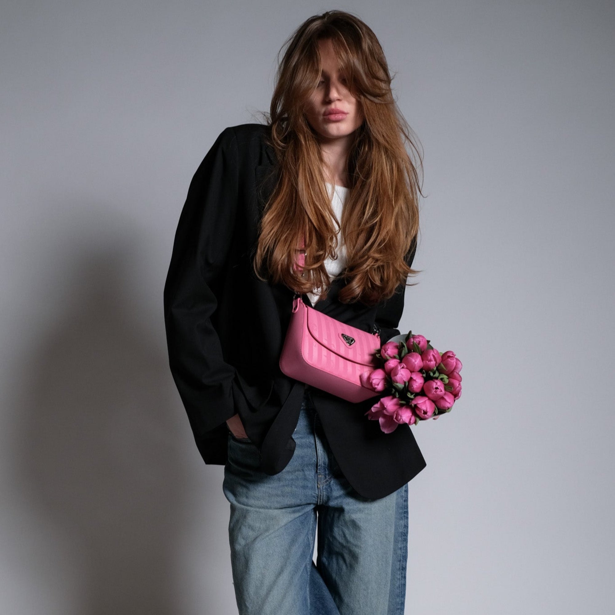 PIZY | Sac bandoulière rose bulle/argent