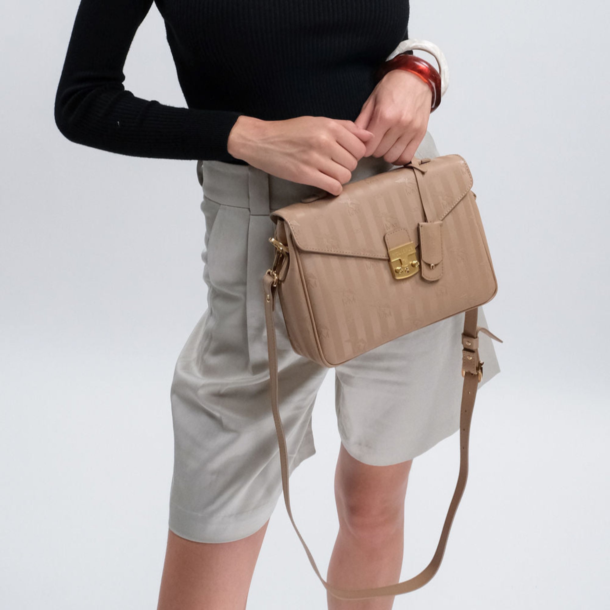 MARLY | Sac bandoulière beige cappuccino/doré
