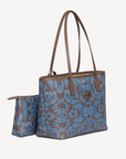 GENF | Shopper Maze braun blau/silber_seitlich