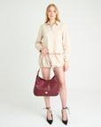 MENDRISIO | Umhängetasche Kalbsleder antik rot/gold - full body