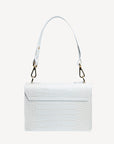 URSY | Umhängetasche croco snow weiss/gold - VON HINTEN