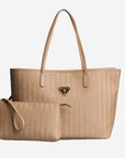 BERN | Shopper cappuccino beige/gold – frontal