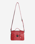MARLY | Umhängetasche Croco coral pink/silber - hängend