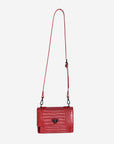 URSY | Umhängetasche Croco coral pink/silber - hängend