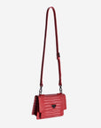 URSY | Umhängetasche Croco coral pink/silber - seitlich hängend